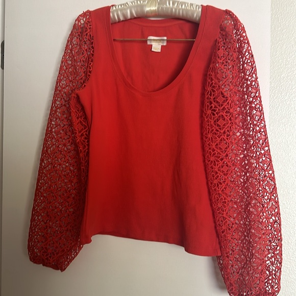 Anthropologie Maeve Lace-Sleeve Top NWOT - Picture 4 of 6